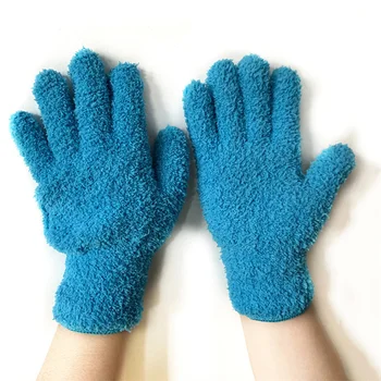  1 пара синих перчаток для чистки автомойки перчатки для удаления пыли перчатки для чистки автомойки перчатки из тонкого волокна для удаления пыли комфортные полуфлисовые перчатки