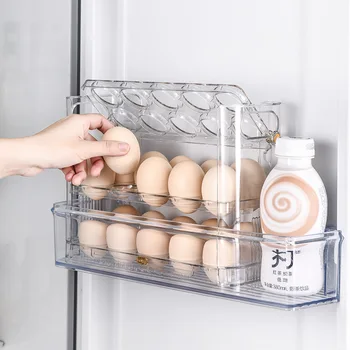 1 шт. Ящик для хранения холодильников для яиц может быть реверсивным Три слоя по 30 коробок для яиц Домашняя кухня Лоток для яиц Многослойная стойка для яиц