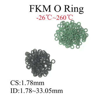 10 шт. Зеленый FKM Фторкаучуковое уплотнительное кольцо CS 1,78 мм ID1,78 ~ 33,5 мм Уплотнительная прокладка Изоляция Масло Высокая термостойкость Зеленый