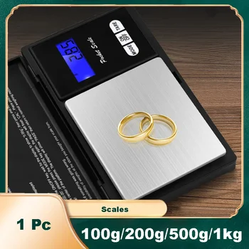 100 г 200 г 500 г 1 кг 0,1 г Высокоточные кухонные весы Мини электронные весы Карманные цифровые весы Портативные карманные весы с подсветкой