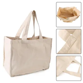 100% хлопок Супермаркет Сумка для покупок Многоразовые сумки для покупок продуктов Большие сверхпрочные холщовые сумки для продуктов