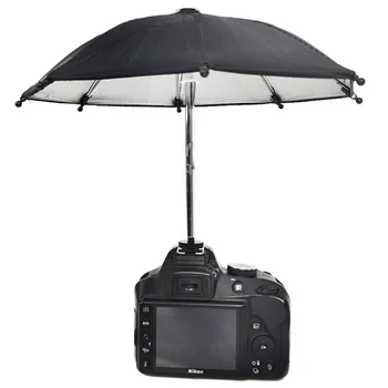 1PC Черный зонтик для камеры DSLR Солнцезащитный козырек Дождливый держатель для общей камеры Фотографический зонтик