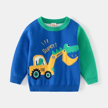 2-8T Свитер для мальчиков Зимний теплый пуловер Топ Малыш Детская одежда Свободная вязка Детский свитер Симпатичный трикотажный наряд
