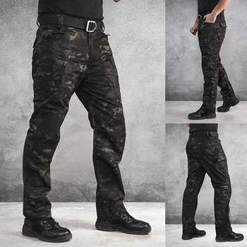 2023 Городские военные тактические брюки Мужчины SWAT Боевые армейские водонепроницаемые брюки Мужчины с несколькими карманами Износостойкие повседневные брюки-карго