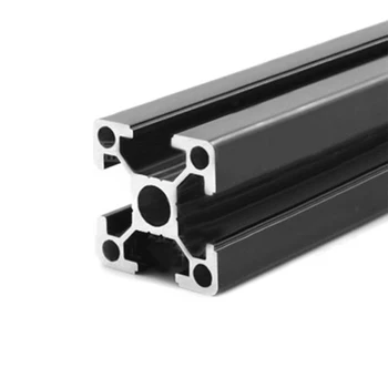 4 шт./лот ЧЕРНЫЙ 2020 Т-образный слот Европейский стандарт Анодированный алюминиевый профиль Экструзионный линейный рельс для 3D-принтера с ЧПУ