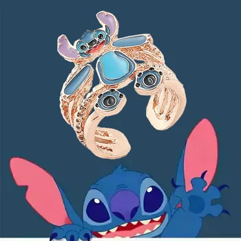 Disney Cartoon Ring Lilo & Stitch Theme Stitch Open Women's Ring Fashion Universal Handmade Детское украшение Студенческий подарок