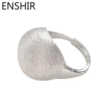 ENSHIR Серебристый цвет Матовый матовый круглый геометрический открытый круг Открытое кольцо для женщин Простой нишевый дизайн Аксессуары для вечеринок ювелирных изделий