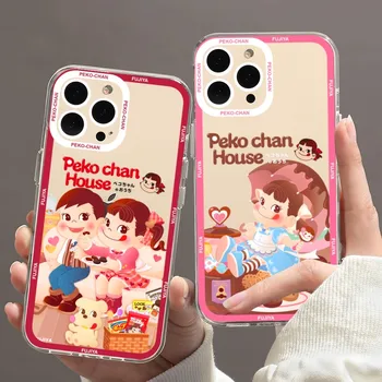 Fujiya Milky Peko-Chan Чехол для телефона Samsung Galaxy S23 S22 S21 S20 Plus Lite Ультрапрозрачная оболочка