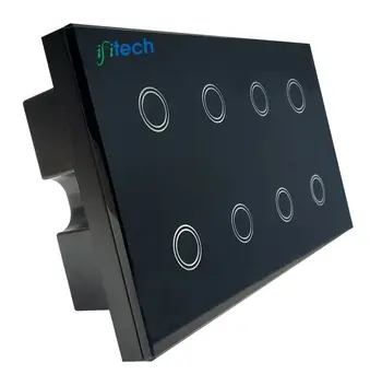 IFITech Smart Live Automation Сенсорный переключатель 8 групп настенный выключатель, закаленное стекло, управление Wi-Fi (Amazon Echo/Dot/Spot) Черный