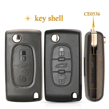 jingyuqin 2/3 кнопки Замена Дистанционный чехол для ключей от автомобиля Чехол для Peugeot 406 407 для Citroen с лезвием Ne78