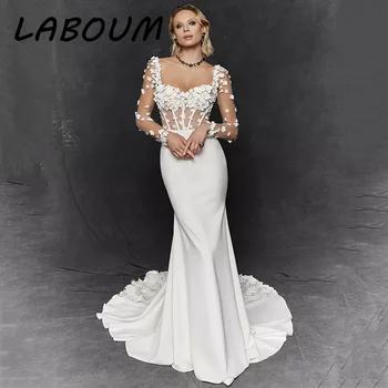 LaBoum Свадебные платья для невесты 2023 Возлюбленная 3D Цветы Русалка Свадебные платья Vestidos De Novia فستان حفلات ال robe de mariée