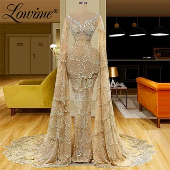 Lowime 5 Designs Дубай Вечерние платья Ближний Восток Арабский Блестящий Кристаллы Платья Вечернее Платье Для Выпускного Вечера Знаменитости