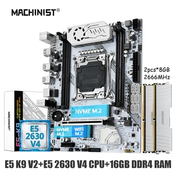 MACHINIST K9 X99 Материнская плата LGA 2011-3 Xeon Kit E5 2630 V4 Процессор DDR4 16 ГБ (2 * 8 ГБ) 2666 МГц Память Четырехканальный NVME USB 3.0