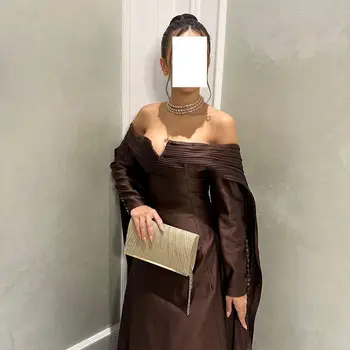 V-образный вырез Вечернее платье для выпускного вечера Вечернее платье с открытыми плечами Оборки Саудовская Аравия Вечернее платье 2024 Свадебное платье