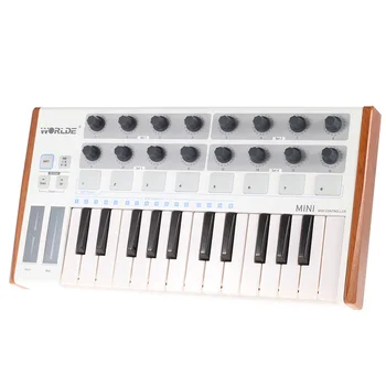 Worlde Профессиональный 25-клавишный MIDI-клавиатурный контроллер USB MIDI Drum Pad и ультрапортативный мини-MIDI-контроллер Электронное аудио