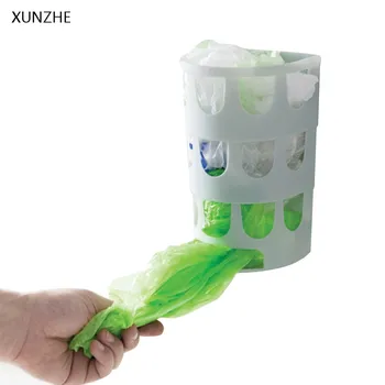 XUNZHE Новая креативная настенная корзина для хранения со времен липкого мешка для мусора Пластиковый пакет Экстракционная коробка Кухонная посуда Органайзеры