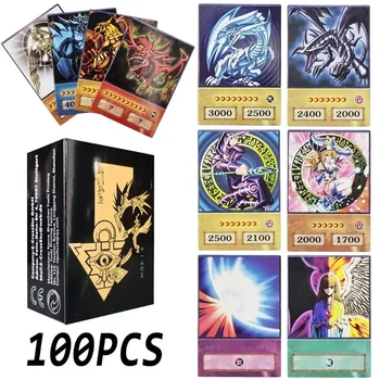 Yu-Gi-Oh 100шт Темный маг Девушка Голубоглазый Белый Дракон Мучитель Exodia Sky Striker Ace Game Collection Diy Card Подарок