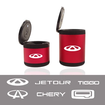 Автомобильная пепельница Светодиодные фонари Сплав Пепельница Алюминиевая чашка для Chery Jetour Qoros 3 Tiggo A3 A3 A3 Амулет Arrizo E5 Fora QQ Аксессуары для автомобиля