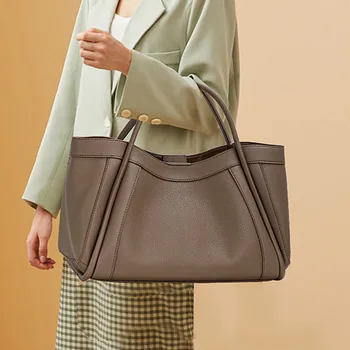 Большие сумки большой вместимости для женщин Настоящие сумки из натуральной кожи Модная сумка-шоппер с большим плечом Новая сумка 2023 года Sac A Main Femme