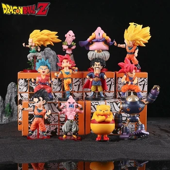 В наличии Dragon Ball Z Mystery Box Аниме Фигурка Vegeta Son Goku Buu Маленький орнамент ПВХ Модель Кукла Слепая коробка Коллекция Милый подарок