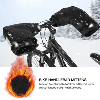 Велосипедные рукавицы Водостойкие ветрозащитные рукавицы для руля горного велосипеда в холодную погоду с мягкой флисовой подкладкой Светоотражающие полосы