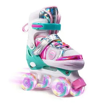 Детская обувь для катания на роликовых коньках Коньки для детей Коньки Обувь Регулируемые двухрядные роликовые коньки для детей, девочек, мальчиков в возрасте от 2 до 8 лет