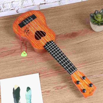 Детские маленькие музыкальные инструменты, имитирующие мини-гитару укулеле, игрушка для игры на четырех струнах