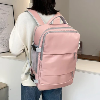 Женский дорожный рюкзак Водоотталкивающий анти-вор Стильная повседневная сумка для рюкзака с багажным ремнем USB-порт для зарядки рюкзака