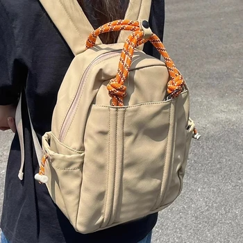 Женский рюкзак Повседневная легкая школьная сумка для девочки-подростка Сумки через плечо Водонепроницаемый нейлоновый дорожный рюкзак Мода Плетеный ремешок