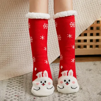  Зимние утолщающие супер теплые плюшевые носки Унисекс Домашние пушистые тапочки на подкладке Мягкие удобные прекрасные напольные носки для женщин