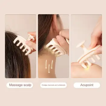  Инструмент для массажа кончиками пальцев Силиконовая щетка для шампуня Массажер для кожи головы Расческа для успокаивающего ухода за волосами Снятие стресса Акупунктурная точка для расслабления