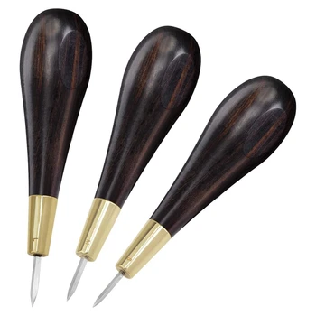  Кожа Ремесло Шитье Шило Наборы Швейные инструменты ручной работы DIY Stitcher Конус Черная деревянная ручка
