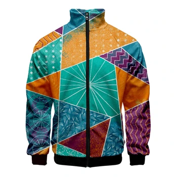 креативный цвет, соответствующий 3D-печатной куртке для мужчин и женщин, повседневная толстовка с длинным рукавом и молнией, пальто Hombre Ropa Art Jacket