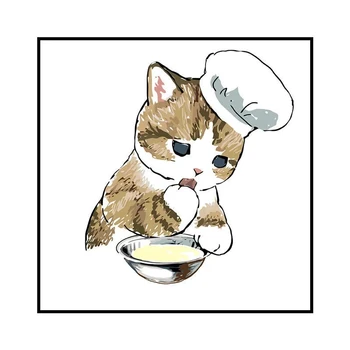Милый мультяшный котенок ручная роспись - цветная картина маслом картина маслом простая детская цветная картина с ручным заполнением