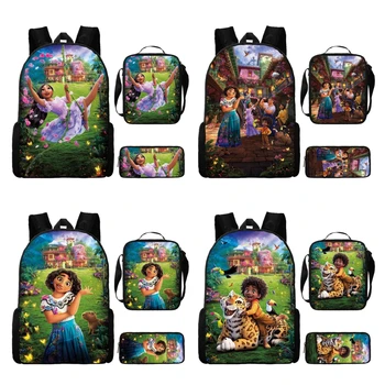  Новый рюкзак Encanto Cartoon Print Детский симпатичный рюкзак через плечо на одно плечо Сумка для ручек Сумка Студент Канцелярские товары Подарок на день рождения