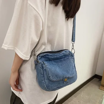 Повседневная джинсовая женская сумка 2022 Trend Летние сумки через плечо 2022 года для женщин Телефонные кошельки и сумки Джинсы Сумка-мессенджер