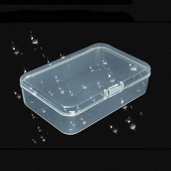  Прозрачная пластиковая коробка Органайзер Прозрачный прямоугольник Упаковка для ювелирных изделий Получение Хранение Контейнер Хранитель Прочный