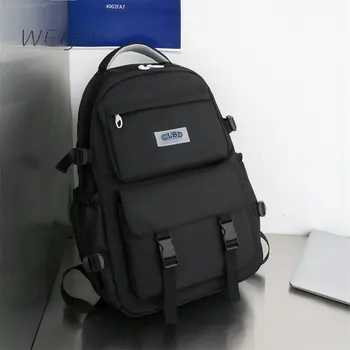 Рюкзак большой вместимости для студентов колледжа Корейская версия Повседневный Простой однотонный текстурированный рюкзак для ноутбука