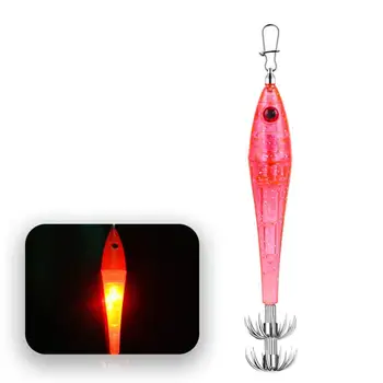 Светодиодная светящаяся лампа Глубокая капля Подводная рыболовная приманка с крючком кальмара Незаменимый инструмент для сбора морской рыбы Аксессуар для приманки