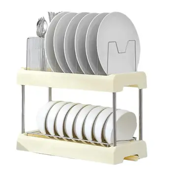  Ситечко для посуды Для прилавков 2-слойное многофункциональное настольное ситечко Аксессуары для домашнего хранения Съемная дренажная стойка для