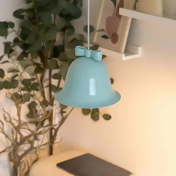 скандинавская гостиная колокольчик люстра бант спальня прикроватная лампа обеденный стол бар креативная детская комната маленькая люстра