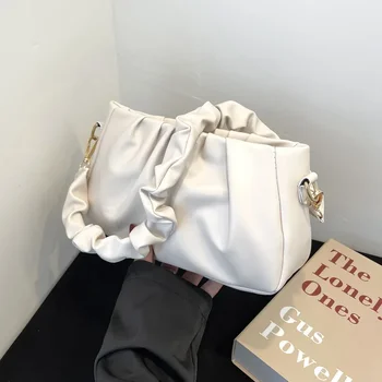 Сумка Женщина 2023 Новое корейское издание Мода Плиссированная облачная сумка Повседневная модная сумка через плечо с простой текстурой