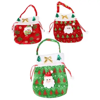 Украшение дома Украшение для рождественской елки с ручкой для детей Детская сумка-шопер Рождественские подарки Сумка Подарочный мешочек Конфетный мешок
