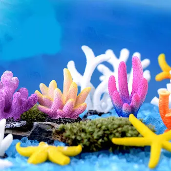 Украшения для аквариумов Маленькие имитированные кораллы Украшения Подводная смола Искусственный коралл Декоративный геометрический аквариумный декор DIY
