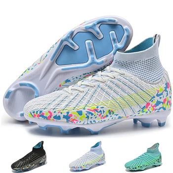 Футбольная обувь для мужчин Детская футбольная обувь с высоким щиколоточным суставом Оригинальные футбольные бутсы Дышащая тренировочная спортивная обувь