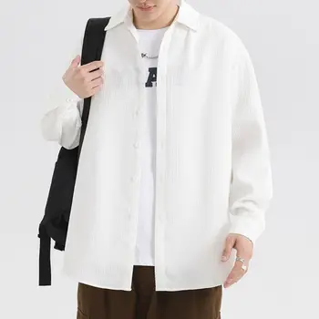 2023 Осень Новая Модная Мужская Длинная Рубашка Японский Стиль Свежая И Свободная Повседневная Рабочая Рубашка Куртка