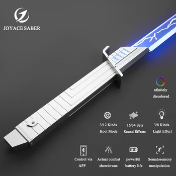 JOYACESABER Металлическая темная сабля RGB световой меч чувствительный плавный свинг с bluetooth световая сабля тяжелый дуэльный лазерный меч игрушки