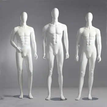 Лучшее качество Новый глянцевый белый манекен для всего тела Мужская модель на дисплее