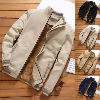 осень зима мужские куртки-бомберы повседневная мужская верхняя одежда флисовая толстая теплая ветровка куртка мужские военные бейсбольные пальто одежда